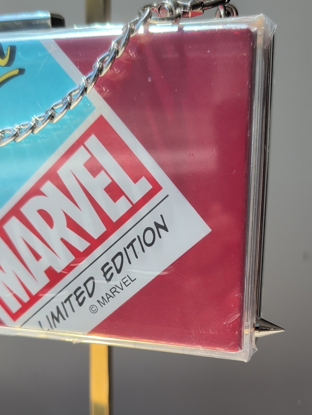 Upcycled Limited Edition Marvel X Christian Louboutin Novelty Clutch w/spikes - Picture 6 of 12
